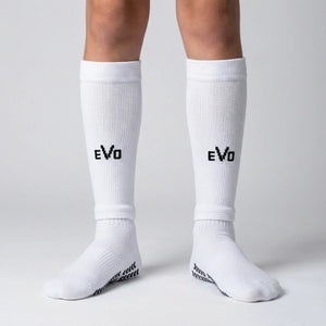 EVO Sleeves vita - kompressionsleeves fotboll vuxen